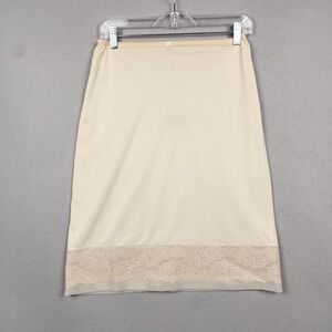 Vanity Fair Half Slip Womens Large Ivory Lace Trim Lingerie Made USA Antron